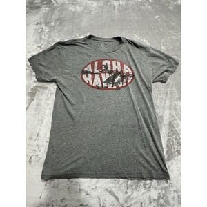 Project Aloha T-Shirt Mens‎ Size Medium Graphic  Tee USA Made Gray Short Sleeve